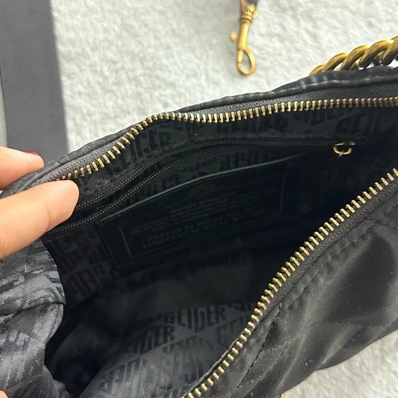 Kurt Geiger Black Quilted Crossbody Bag with Gold Chain - Picture 2 of 2